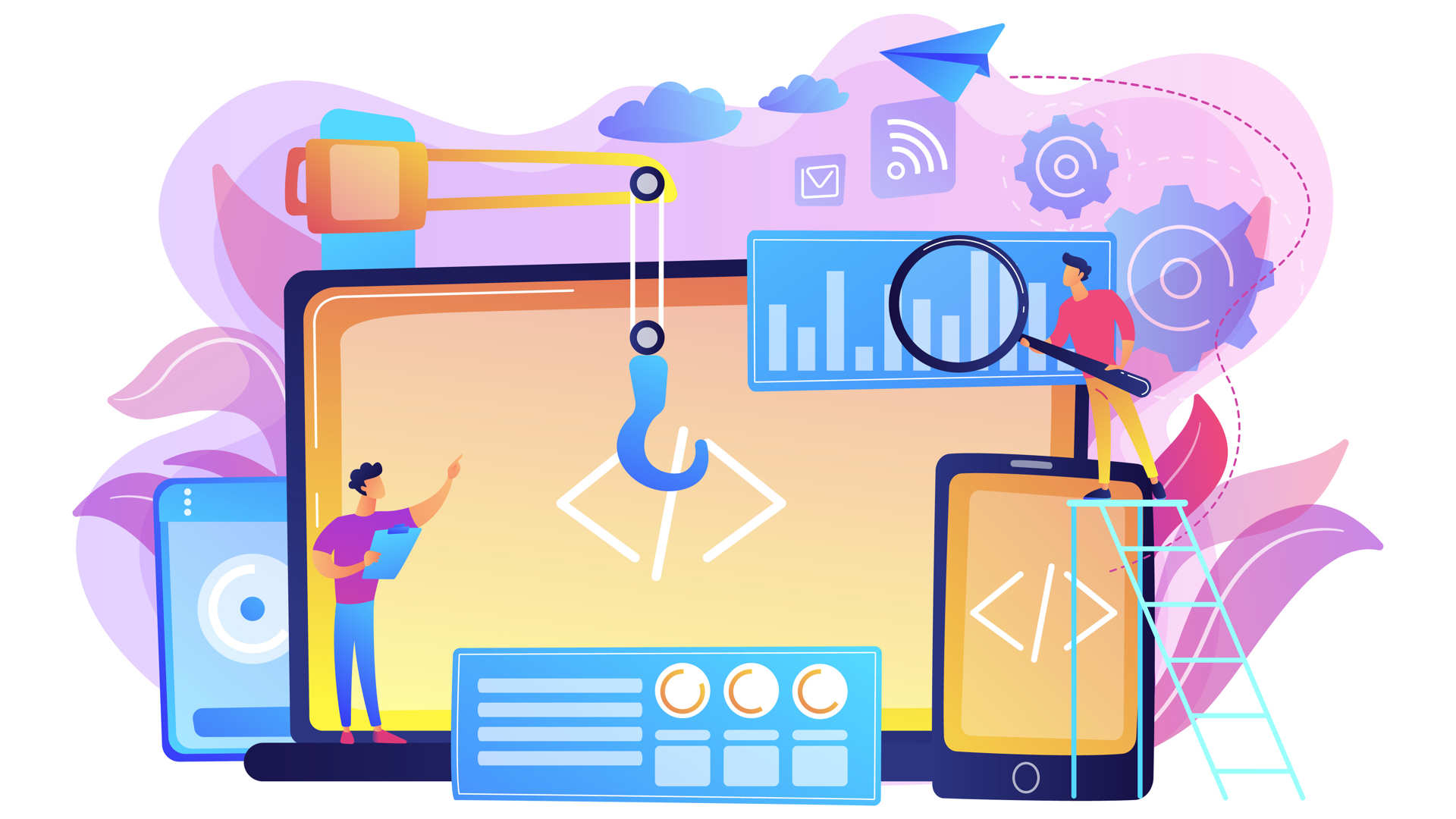 Cross-platform development concept vector illustration