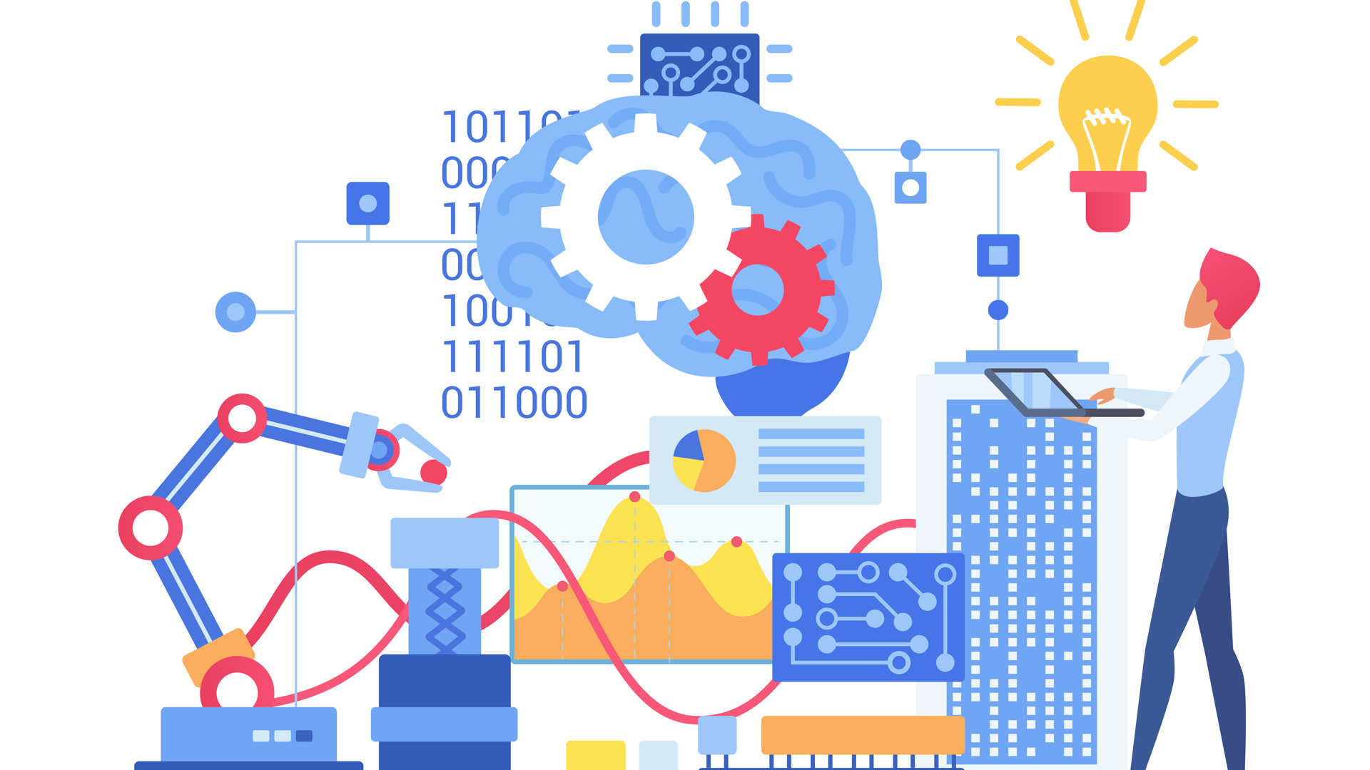 Illustration representing digital data analysis