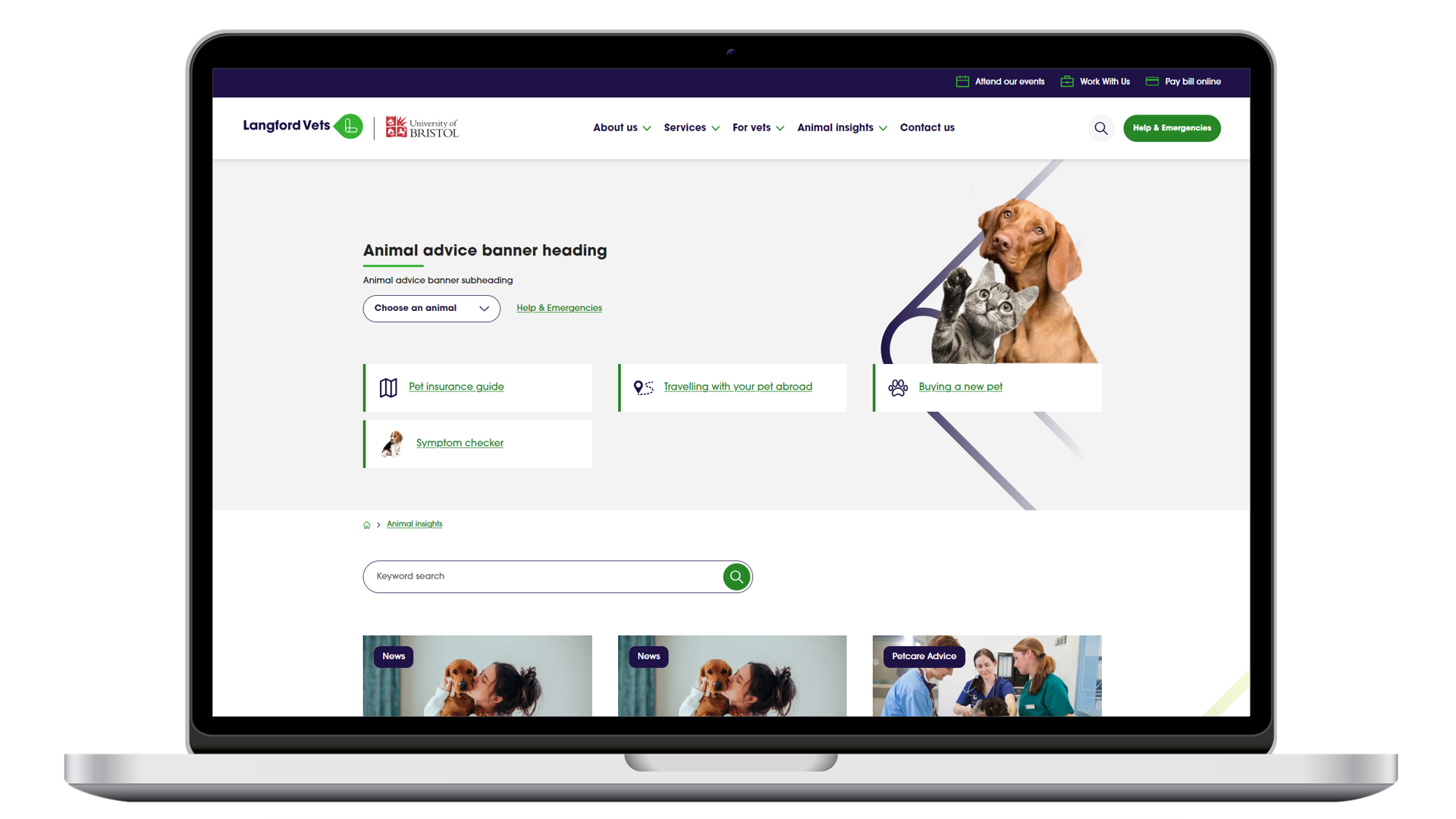 animal insights page