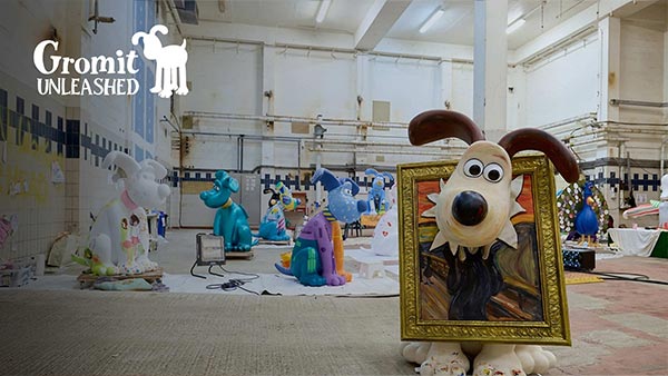 Gromit statue and painting